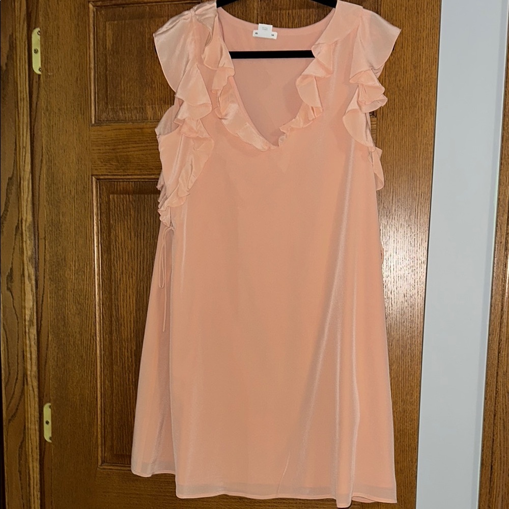 Club Monaco Peach Ruffle Sleeveless Dress